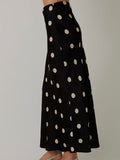 Dotted & Tee'd Skirt in Black
