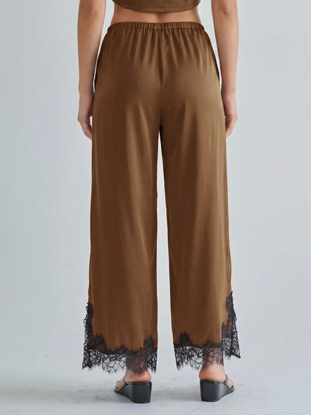 City Chic Satin Set in Mocha