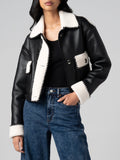 Show and Tell Whipstitch Jacket in Black & Cream