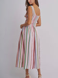 Under The Big Top Maxi Dress in Multi Stripe