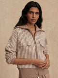 Ablett Jacquard Knit Jacket in Taupe