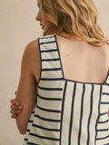 Cute As A Button Stripe Tank in White & Black