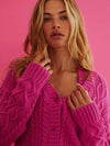 Teagan Cardigan in Electric Pink Cable