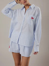 Lobster Love Button Up in Blue