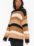 Timothy Tunic Sweater in Neutral Multi Stripe Knit