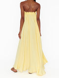 Around The World Maxi Dress in Yellow Gauze