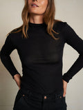 Kim Light Jersey Top in Black