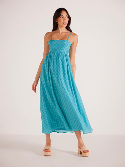 Lucille Strappy Maxi Dress in Teal