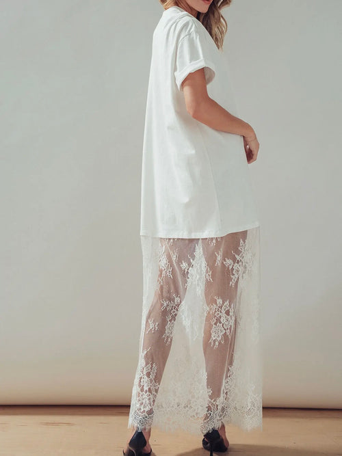Play Me Your Mix Tape Dress in White