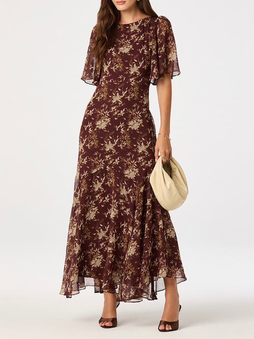 Aria Dress in Rust Floral