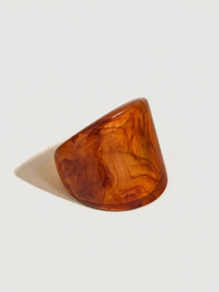 Doris Retro Vintage Chunky Ring in Brown