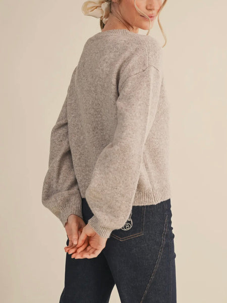 I Think I Wanna Cherry You Cardi in Mocha Cream