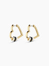 Campbell Heart Bead Hoops in Black