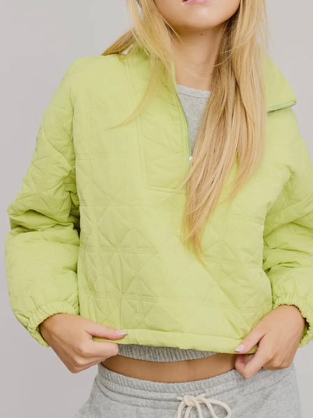 Quite Quilted Pullover in Neon