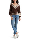 Jen Varsity Sweater in Chestnut