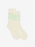 Eagleson Plush Cable Sock in Egret/Snow Sage