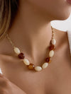 Palm Chunky Beaded Chain Necklace in Brown