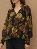 Twilight Bloom Blouse in Black