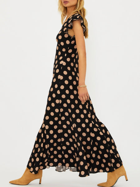 Elodie Dress in Midnight Polka Dot