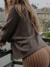 Cozy By The Campfire Quarter Zip in Brown