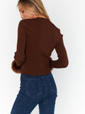 Fran Top in Chocolate Faux Fur