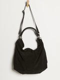 Suzie Suede Slouch Tote in Black