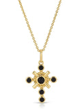 Gothic Cross Necklace in Black Onyx