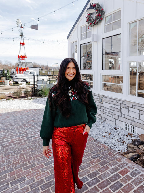 Christmas in Aspen Sweater in Green