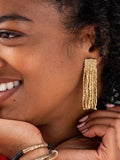 Marilyn Beaded Fringe Earrings in Gold