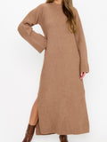Lorraine Maxi Sweater Dress in Maple Brown Knit