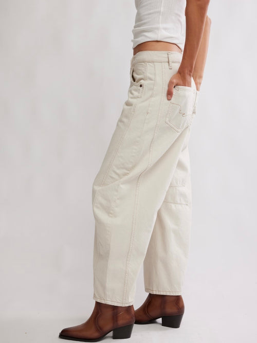 Good Luck Mid Rise Barrel in Milk