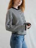 Piper Cardigan in Charcoal Stripe