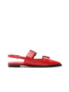 Darla Sling Leather Flat in Flame Scarlet