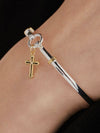 Cross Clip Bangle in Two Tone