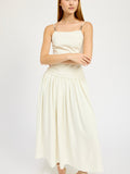 Barrett Mixed Media Dress in Ivory