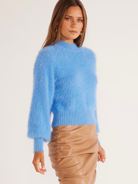 Aria Fluffy Knit in Baby Blue