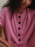 Reena Button Front Sweat in Moonlite Mauve