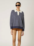 Alameda Stripe Sweater in Navy