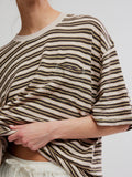 All Love Stripe Pocket Tee in Tea Combo
