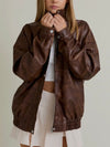 Faux Your Information Jacket in Brown