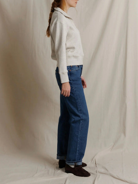 Zia Collared Henley in Oatmeal
