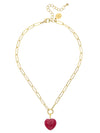 Audrey Heart Necklace in Cherry Quartz