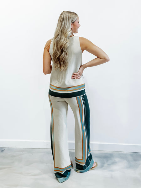 Border Stripe Tank in Natural Desert