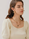 Mare Square Pendant Stack Necklace