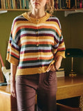 Maple Street Stripe Cardigan in Mustard