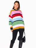 Ember Tunic Sweater in Multi Stripe Knit