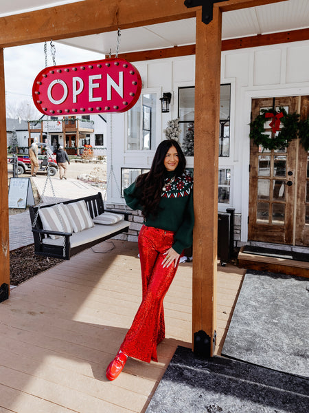 Christmas in Aspen Sweater in Green