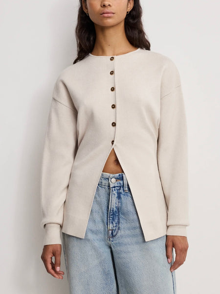 Exaggerated Sleeve Cardigan in Light Taupe