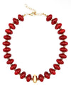Evan Chunky Beaded Necklace in Maroon
