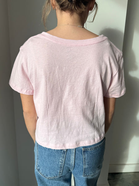 Out of the Boxy Crop Tee in Light Pink